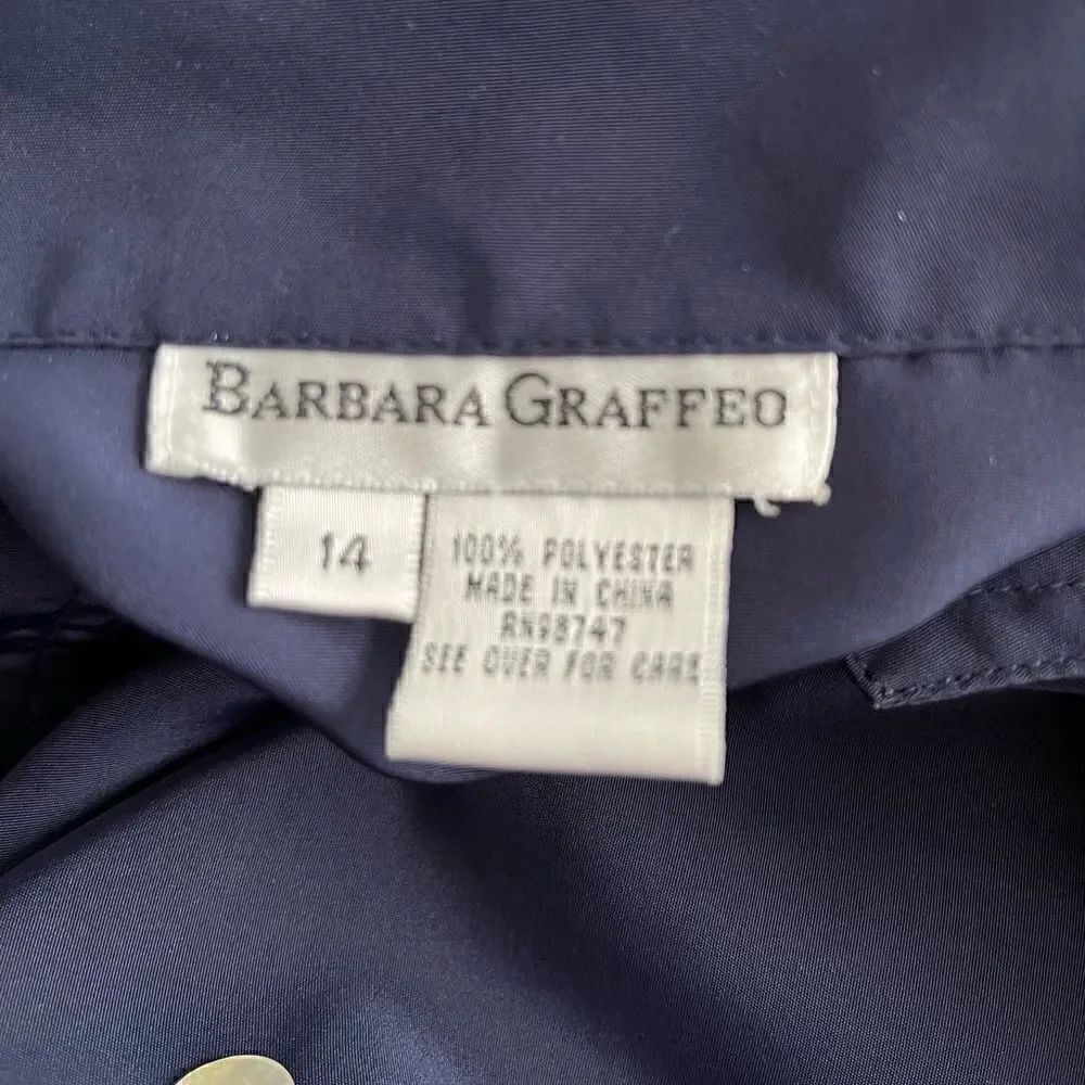 Barbara Graffeo Button Front Short Sleeve Navy size 14. - Picture 4 of 5